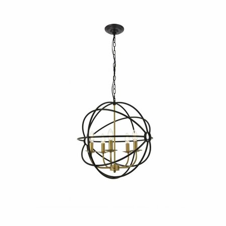 CLING Octavia 5 Light Brass & Dark Brown Ceiling Pendant CL2961466